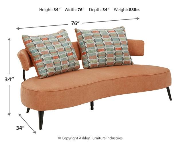 Hollyann RTA Sofa 2440138 Orange Contemporary Stationary Upholstery By Ashley - sofafair.com