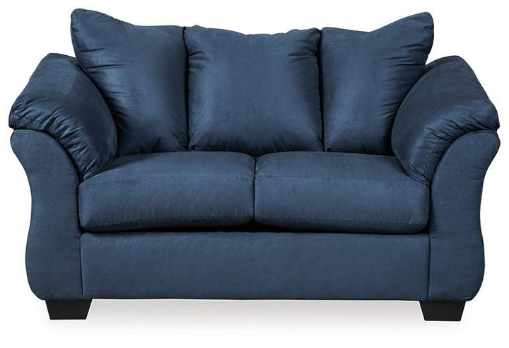 Darcy Sofa and Loveseat 75007U1 Blue Contemporary Stationary Upholstery Package By Ashley - sofafair.com