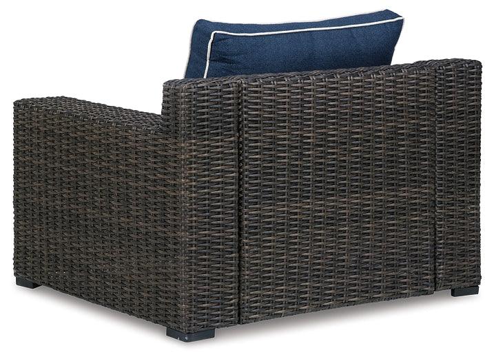 Grasson Lane Lounge Chair with Cushion P783-820 Blue Contemporary Outdoor Seating By Ashley - sofafair.com