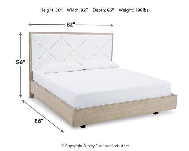 Wendora King Upholstered Bed B950B4 White Contemporary Master Beds By Ashley - sofafair.com