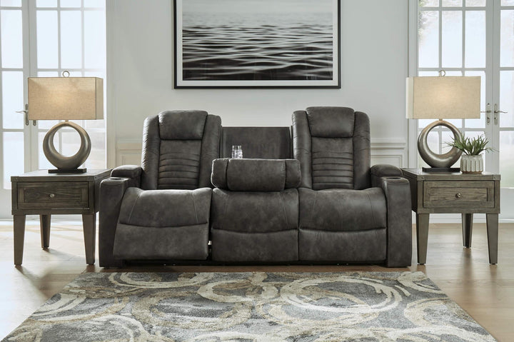 Soundcheck Power Reclining Sofa 3060615 Brown/Beige Contemporary Motion Upholstery By Ashley - sofafair.com