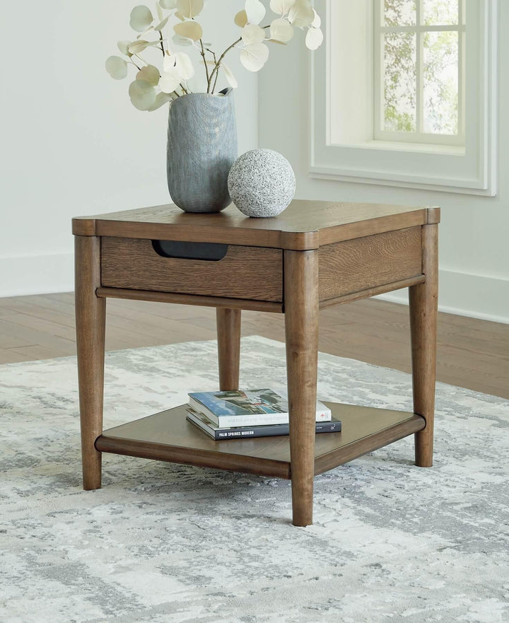 T769-3 Brown/Beige Contemporary Roanhowe End Table By Ashley - sofafair.com