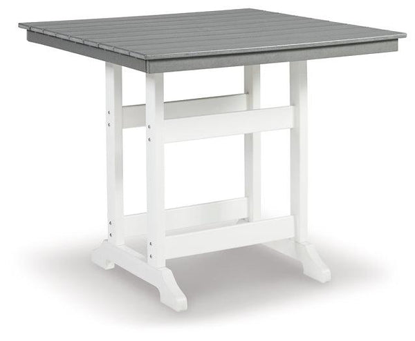 Transville Outdoor Counter Height Dining Table with 2 Barstools P210P3 White Casual Outdoor Package By Ashley - sofafair.com
