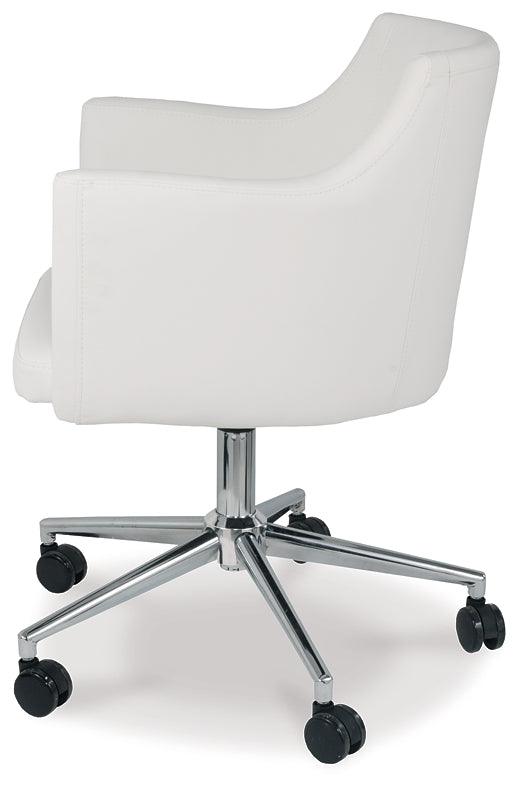 H410-01A White Contemporary Baraga Home Office Desk Chair By Ashley - sofafair.com
