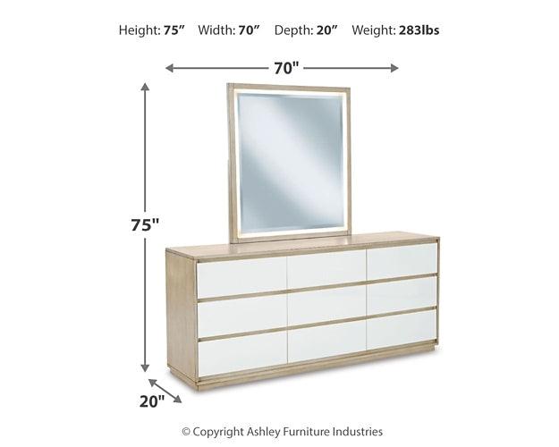 B950B1 White Contemporary Wendora Dresser and Mirror By Ashley - sofafair.com