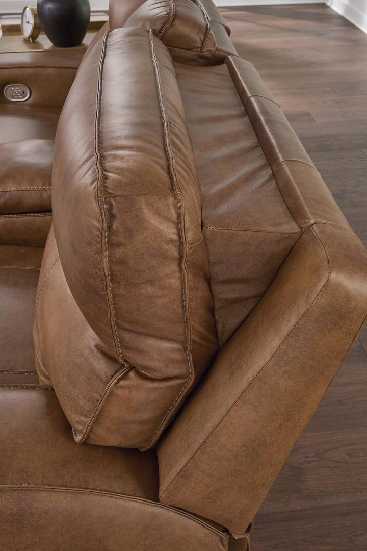 Game Plan Power Reclining Loveseat U1520618 Brown/Beige Contemporary Motion Upholstery By Ashley - sofafair.com