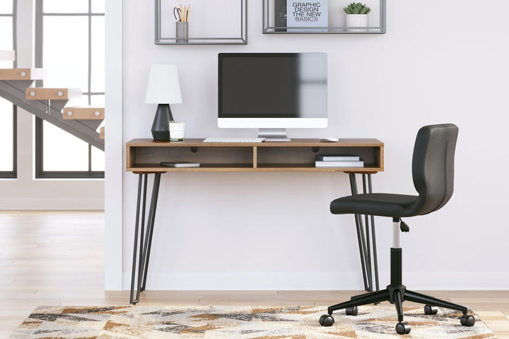 Strumford Home Office Desk H449-14 Black/Gray Contemporary Desks By Ashley - sofafair.com