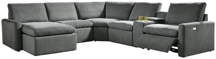 Hartsdale 6Piece Left Arm Facing Reclining Sectional with Console and Chaise 60508S7 Granite Contemporary Motion Sectionals By AFI - sofafair.com
