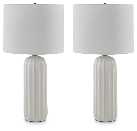 L177974 White Contemporary Clarkland Table Lamp (Set of 2) By Ashley - sofafair.com