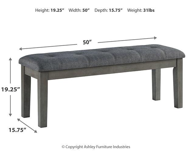 Hallanden 50" Dining Bench D589-00 Black/Gray Contemporary Formal Seating By Ashley - sofafair.com
