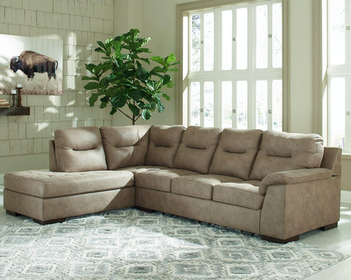 Maderla 2Piece Sectional with Chaise 62003S1 Pebble Contemporary Stationary Sectionals By AFI - sofafair.com