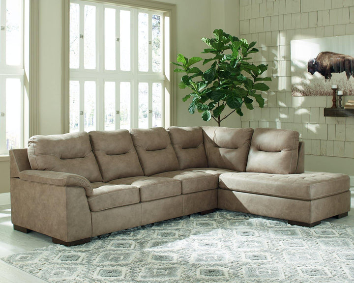 Maderla 2Piece Sectional with Chaise 62003S2 Pebble Contemporary Stationary Sectionals By AFI - sofafair.com