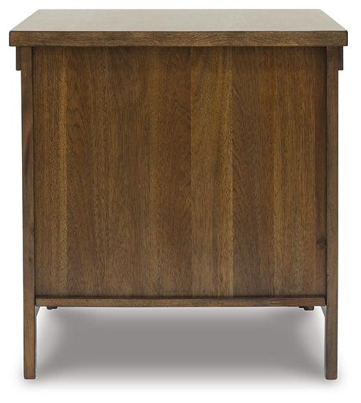 Moriville End Table T731-3 Brown/Beige Casual Motion Occasionals By AFI - sofafair.com