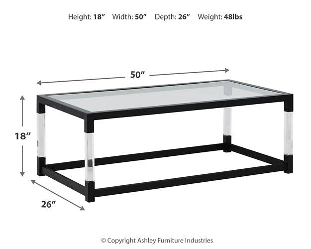 Nallynx Coffee Table T197-1 Black/Gray Contemporary Cocktail Table By Ashley - sofafair.com