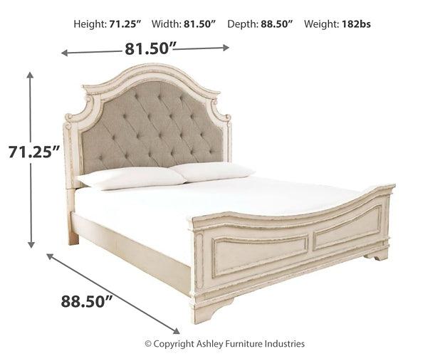 Realyn King Upholstered Panel Bed B743B6 White Casual Master Beds By Ashley - sofafair.com