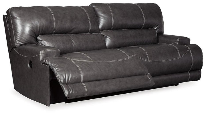 McCaskill Power Reclining Sofa and Loveseat U60900U6 Black/Gray Contemporary Motion Upholstery Package By Ashley - sofafair.com
