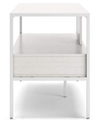 W162-68 White Contemporary Deznee 60" TV Stand By Ashley - sofafair.com