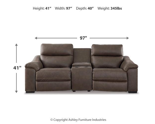 Salvatore 3-Piece Power Reclining Loveseat with Console U26301S2 Brown/Beige Contemporary Motion Sectionals By AFI - sofafair.com