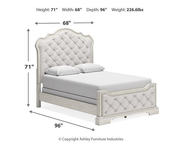 Arlendyne Queen Upholstered Bed B980B2 White Traditional Master Beds By AFI - sofafair.com