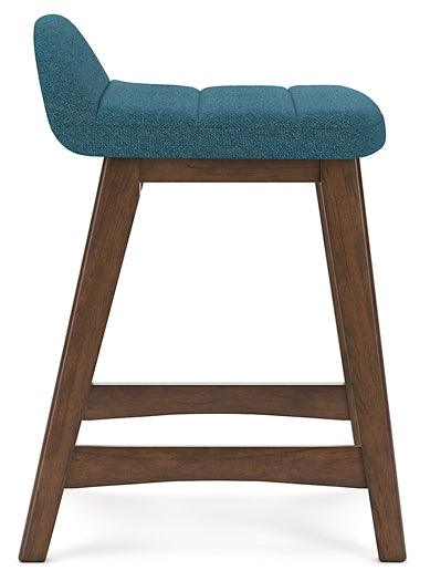 Lyncott Counter Height Bar Stool D615-324 Blue Contemporary Barstool By Ashley - sofafair.com