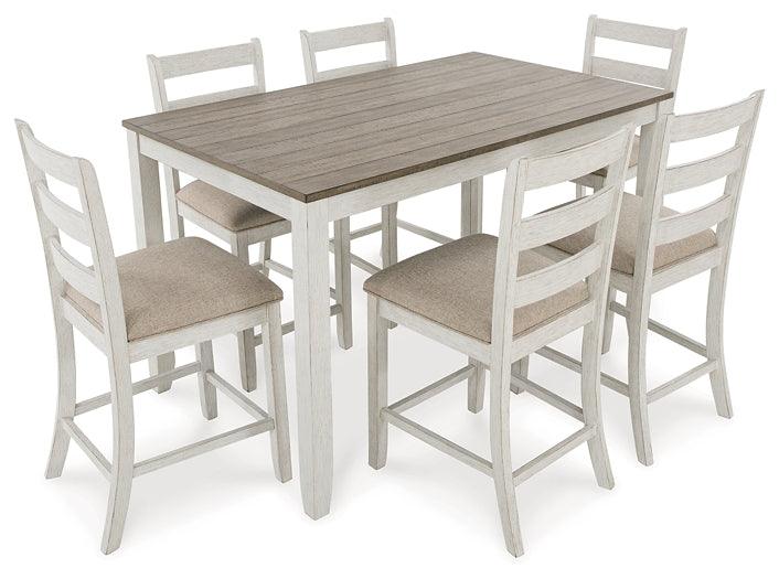 Skempton Counter Height Dining Table and Bar Stools (Set of 7) D394-423 White Casual Counter Height Table By Ashley - sofafair.com