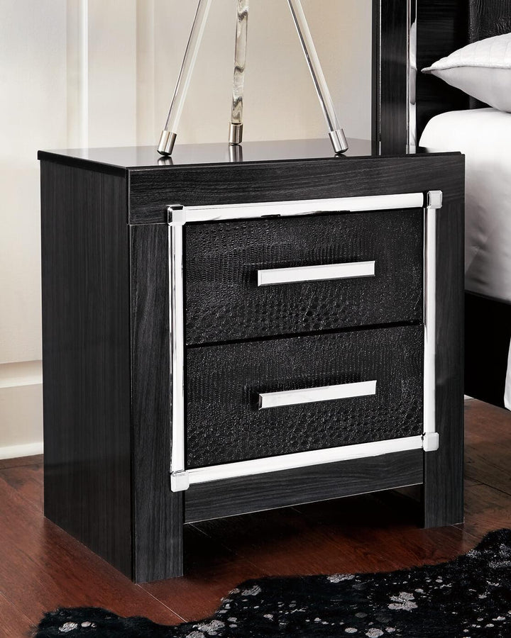 Kaydell Queen Upholstered Panel Storage Bed, Dresser, Mirror and 2 Nightstands B1420B27 Black/Gray Contemporary Bedroom Package By AFI - sofafair.com