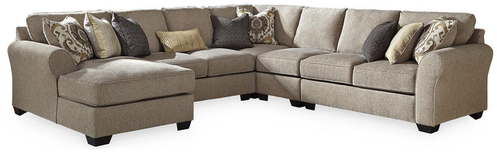 Pantomine 5-Piece Sectional with Chaise 39122S1 Brown/Beige Contemporary Stationary Sectionals By AFI - sofafair.com