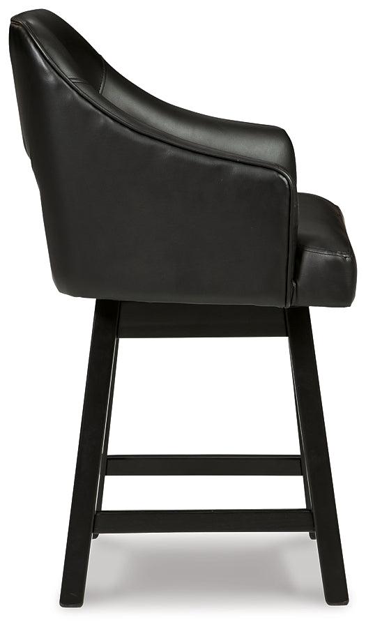 Tallenger Counter Height Bar Stool (Set of 2) D380-924X2 Black/Gray Casual Barstool By Ashley - sofafair.com