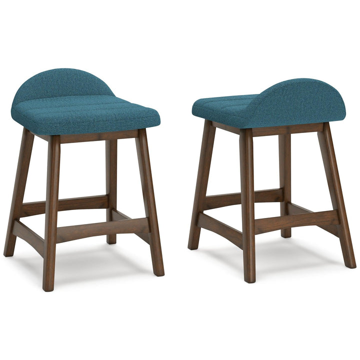 Lyncott Counter Height Bar Stool D615-324 Blue Contemporary Barstool By Ashley - sofafair.com