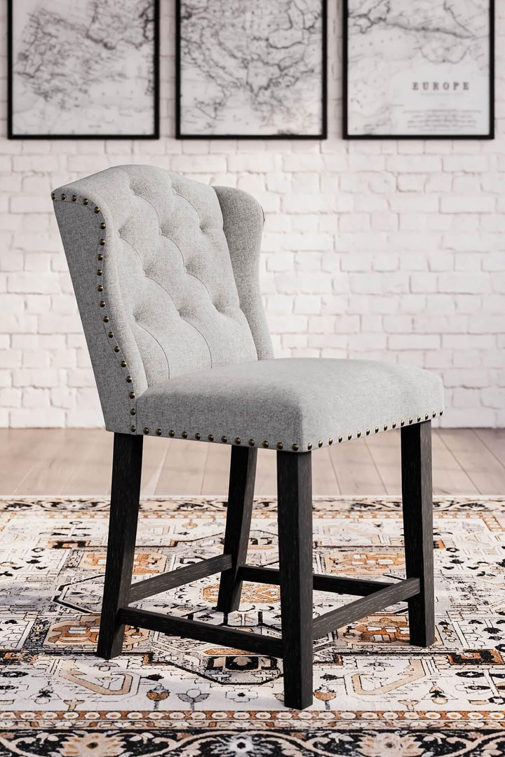 Jeanette Counter Height Bar Stool D702-124 Black/Gray Casual Barstool By Ashley - sofafair.com