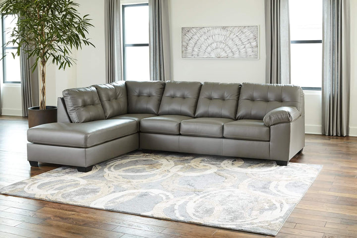 Donlen 2-Piece Sectional with Chaise 59702S1 Black/Gray Contemporary Stationary Sectionals By AFI - sofafair.com