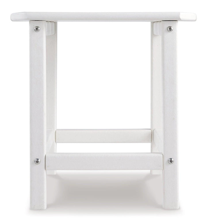 Sundown Treasure End Table P011-703 White Contemporary Outdoor End Table By Ashley - sofafair.com