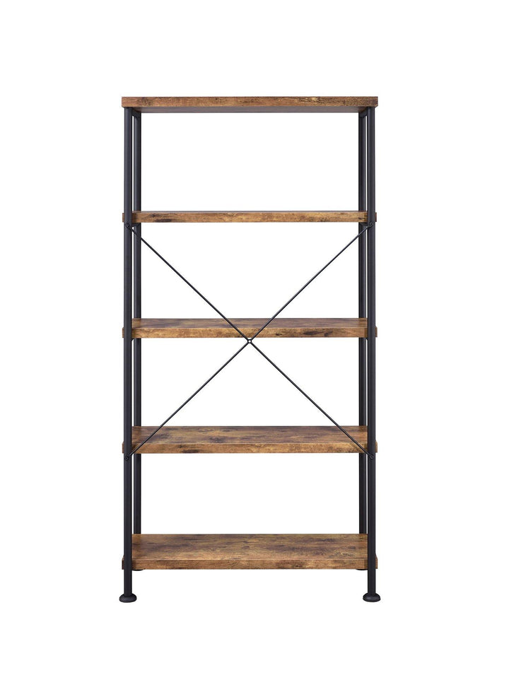 Analiese 801542 Antique nutmeg Rustic Bookcase1 By coaster - sofafair.com