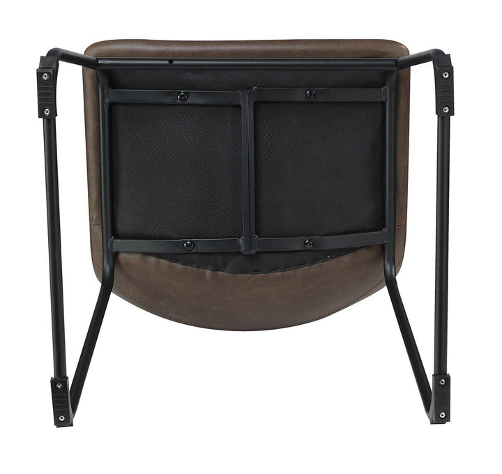 102536 Two-tone brown metal Industrial brown faux leather bar stool By coaster - sofafair.com