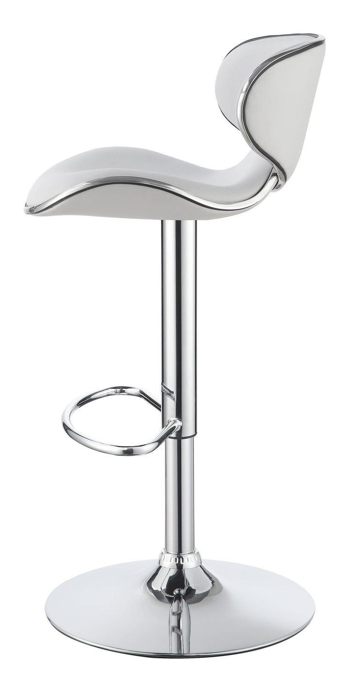 120389 White Contemporary Contemporary white adjustable bar stool By coaster - sofafair.com