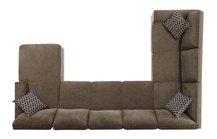 Provence transitional brown sectional 501686 Brown Sectional1 By coaster - sofafair.com