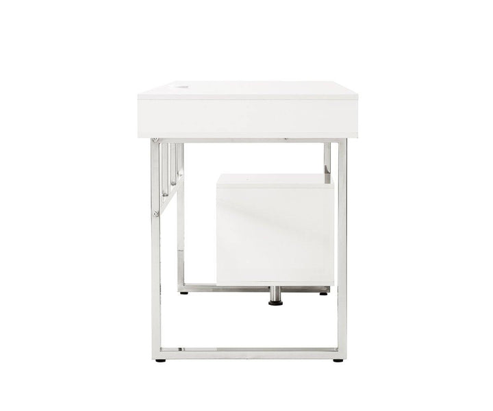 Whitman 800897 White high gloss Contemporary office desk By coaster - sofafair.com