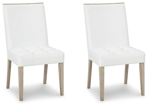 D950-01X2 White Contemporary Wendora Dining Chair (Set of 2) By Ashley - sofafair.com