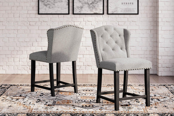 Jeanette Counter Height Bar Stool D702-124 Black/Gray Casual Barstool By Ashley - sofafair.com