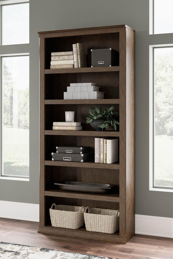 Janismore Large Bookcase H776-17 Black/Gray Traditional Home Office Cases By AFI - sofafair.com