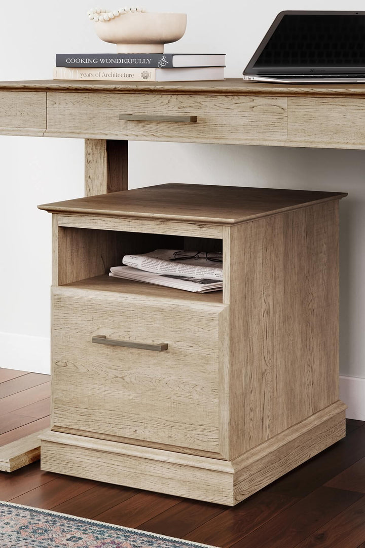 Elmferd File Cabinet H302-12 Brown/Beige Contemporary Home Office Storage By Ashley - sofafair.com