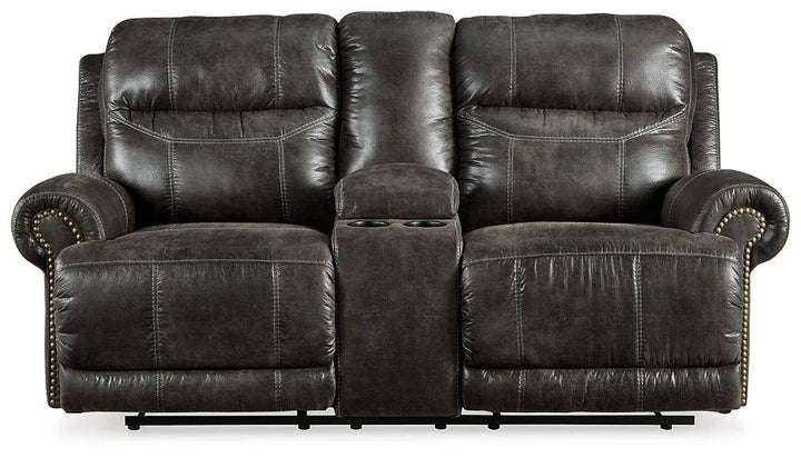 Grearview Power Reclining Loveseat with Console 6500518 Brown/Beige Contemporary Motion Upholstery By Ashley - sofafair.com