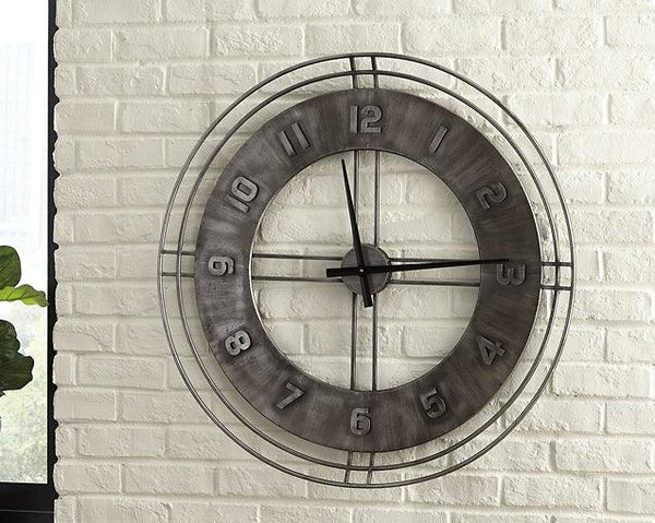 A8010068 Black/Gray Casual Ana Sofia Wall Clock By Ashley - sofafair.com
