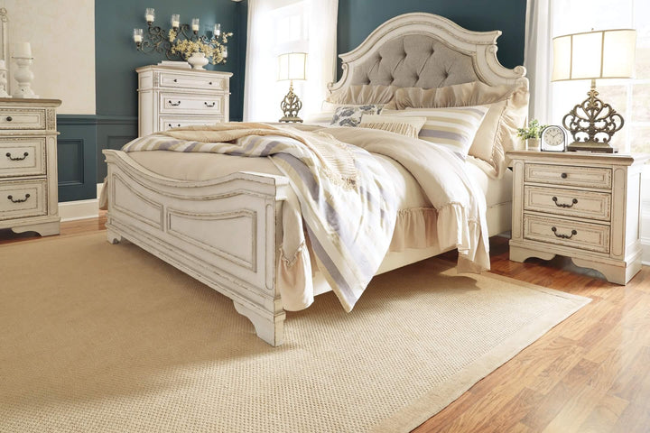 Realyn California King Upholstered Panel Bed B743B7 White Casual Master Beds By Ashley - sofafair.com