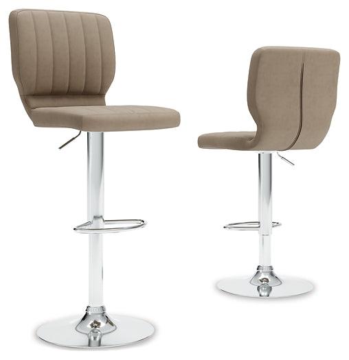 Pollzen Bar Height Bar Stool D121-130 Brown/Beige Contemporary Barstool By Ashley - sofafair.com