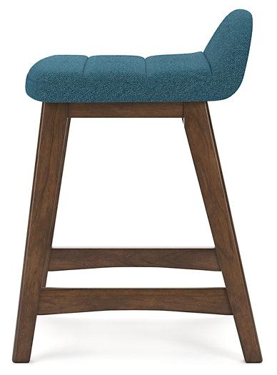 Lyncott Counter Height Bar Stool D615-324 Blue Contemporary Barstool By Ashley - sofafair.com