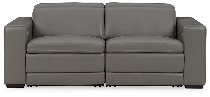 Texline 3-Piece Power Reclining Sectional U59603S6 Black/Gray Contemporary Motion Sectionals By Ashley - sofafair.com