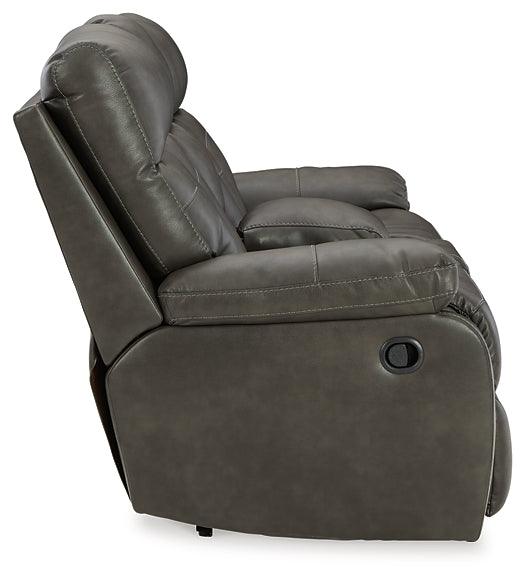 Willamen Reclining Loveseat with Console 1480194 Black/Gray Contemporary Motion Upholstery By Ashley - sofafair.com