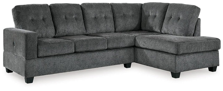 Kitler 2-Piece Sectional with Chaise 61701S1 Black/Gray Contemporary Stationary Sectionals By AFI - sofafair.com