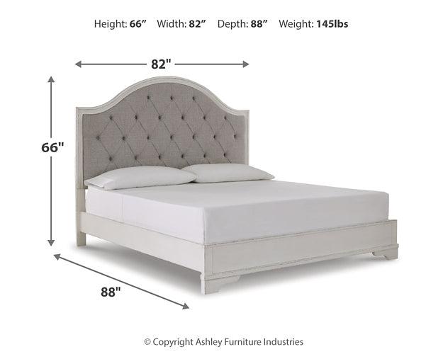 Brollyn King Upholstered Panel Bed B773B4 White Traditional Master Beds By Ashley - sofafair.com